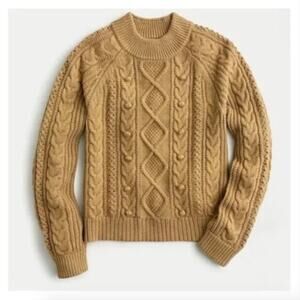 J. Crew Cable Knit Sweater in Tan